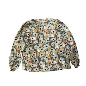 Joie Floral Print‎ Blouse Long Sleeve Casual Top Blue Orange White Size M